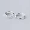 Boucles d'oreilles arrière S925 Silver Fashion Coréen Small Ring Tempérament Simple Double creux de boucle