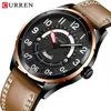 Curren Brand Luxury Man Assista New Fashion Quartz Assista Men Leather Strap Watch para homens Data Relógio Male Casual Style285p
