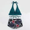 Kobiety stroju kąpielowego 2023 SKWISS SEKSY Cross Krawat Flat Corner High Talle Bikini Swimsuit Kamburny strój kąpielowy
