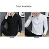 Camisetas masculinas masculas casuais zip de pescoço blusa de manga longa de manga longa camiseta formal diariamente l-3xl