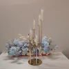 Candili metallici Candelabra Candele Candele con candele con 6 teste Centrotavola per matrimoni Vasi di fiori Decorazione