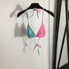 märke kvinnor badkläder designer baddräkt mode logotyp sexig sling bikini kvinnor kläder damer triangel underkläder 23 dec