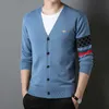 Men's Sweaters High end brand Little Bee embroidered knitted cardigan men's spring and autumn new Korean style shawl luxury casual sweater coat J231220