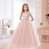 Meisjesjurken Elegant witte bruidsmeisje meisje feest bruiloft kanten jurk kinderjurken voor meisjes kinderen kostuums prinsesvestidos 6 10 12 jaarl231222