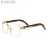 Popüler Marka Tasarımcı Kadınlar Kare Ahşap Güneş Gözlüğü Erkekler Eşsiz Dikdörtgen Kalkanı UV400 Vintage gözlükler WO322S için Tam Çerçeveler