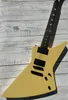 Irregular electric guitar, cream yellow, middle finger inlay, EMG active pickup, in stock, lightning package