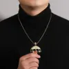 Хип -хоп 3D зонтик подвесной ожерелье Женщины Мужчины Подарок Full 5a Циркон 18K настоящий золото