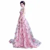 Casual Dresses Long Strapless Sweetheart Pink Flowers Vestido De Formatura Longo Evening Gown Party Halloween