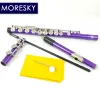 Moresky flute 16クローズホールCキーインストルメントカプロニッケルニッケルメッキ紫色のフルートwith eキーMFL-604