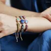 Braccialetti di fascino Minimalista femminile fatte a mano in pietra naturale intrecciata per perle in tessuto Bracciale Regali di gioielli creativi a forma di cuore regolabile