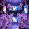 Other Event Party Supplies Wedding White Mirror Carpet Rug Aisle Runner 1M Wide T Station Decorations Carpets For Indoor Outdoor B Otxgp