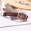 New belt watch for women Diamond wine cask type large figure faceted watch