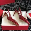 Marke Pumpen Frauen High Heels Spitze Schuhe Klassiker Metall V-schnalle Nude Schwarz Rot Matt 6 cm 8 cm 10 cm Dünne Ferse frauen Hochzeit Schuhe