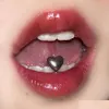 Labret Lip Piercing Jewelry 당신에게 심장 티타늄 강철 입체 사랑 1.6 치아 인체 혀 네일 매운 소녀 작은 a dhfmj