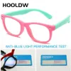 Hooldw Anti Blue Light Kids Glasses Children Square Optical Frame Ottico Ragazzi Girls Square Computer Eyecys Transparent Eyexes Uv400304k