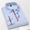 Herren Casual Shirts Herbst Herumn Männer Jeans 100%Baumwolle Stickerei Langarm Harmont Shirt Mode Slim Fit Blaine Shirtsmens Drop Lieferung A DHFAs