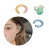 Boucles d'oreilles en peluche 3 pièces multicolore clip d'oreille en forme de femme en forme de femme en forme de fille