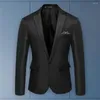 Costumes pour hommes Men Lightweight Elegant Slim Fit Suit Cost Matter avec des poches à bouton unique pour Business Wedding Party Blanc Blanc