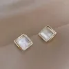 Boucles d'oreilles Stud Fashion Crystal Geometric Square Opal Delate Minimaliste pour les femmes 2023 Bijoux de fête de Noël