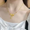 Escaping Princess Gold Bow Necklace Women's Long One piece Chain Set Chain Love Pendant Tassel Collar Chain Decoration