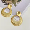 Colliers Boucles d'oreilles Set Trendy Pleed Pathered Perme Geometric Pendant Metal Simple Sytel For Women Party Gift Fashion Bijoux CN055