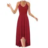 Casual Dresses Sleeveless Solid Color Beach Maxi Dress Cross Straps Open Back Sexy Elegant Irregular Hem Flowy Long Robe Femmes