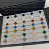 Fashion Women Charm designer Bracelets Classic 4 Four Leaf Clover Chain bracelet 18K Gold Agate Shell Mother-of-Pearl for Women&Gi3124
