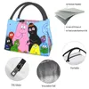 Väskor Barbapapa Family Isolated Lunch Bags For Work Office Cartoon Comics Portable Cooler Thermal Bento Box Women Thermal Bags