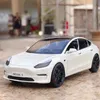 Electric/RC Car 1 24 Tesla Model 3 Model Y y Alloy Car Model Diecast Metal Toy Model Model Simulation Simulation and Light Collection Kids Kidsl231223