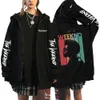 Fleece Zip Up Jackets Rapper Print heren Zipper Hoodies Streetwear Y2K Sweatshirts unisex oversized casual vestjassen