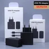 45W PD ładowarka adaptera Super Szybka ładunek US UK Plug Szybkie ładowanie Kabel Kabel USB-C dla iPhone'a 15 PD20W Samsung S23 Uwaga 20 S22 S21 Ultra Chargers