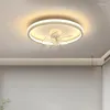 シャンデリアファンランプモダンミニマリストアイプロテクションベッドルームフルスペクトル統合光付きウルトラシンルーム
