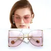 Lyxdesigner solglasögon Clear Round Glasses Women Classic Optics glasögon Big Metal Frame Transparent Lens Pearl Eyewear Orname289k