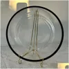 Dishes Plates 50 Pcs Charger Clear Plastic Tray 33 Cm Round 13 Inches Acrylic Decorative Service Plate For Table Setting Drop Delivery Dhqy0