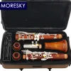 MORESKY – clarinette professionnelle en bois rouge, touches argentées en bois massif Sib Klarnet M13