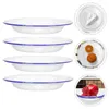 Наборы столовых приборов, 4 шт., эмалированные тарелки, тарелки на пару, подносы, синий ретро-стиль, винтажные спагетти, сервировочное блюдо с фруктами