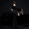 은빛 스팽글 이브닝 드레스 v 넥 여자 우아한 인어 맥시 댄스 파티 파티 가운 Abendkleider Robe de Soiree restidos