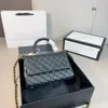 designer shoulder bag woman luxury bags Caviar Diamond Lattice handbaging golden chain genuine leather handbag threaded striped