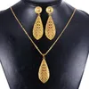 Ohrringe Halskette Dubai Indien Gold Frauen Hochzeit Mädchen Anhänger Schmuck Sets Nigerianische afrikanische Äthiopienparty DIY Charms Geschenk WS37203A