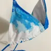 Kvinnors badkläder märke kvinnor badkläder designer baddräkt mode sexiga thongs ocean tryck sling bikini kvinnor kläder 23 dec