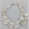 Charme Chunky White Turquoise Slice Handmade Bib Collier Femme Handmade 18''300C