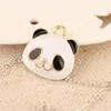 Pendant Necklaces 50PCS 18 18MM Animal Panda Jewelry Charms Enamel DIY Bracelet Necklace Phone Chain Keyring Pendants