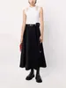 lyxig kvinnlig designer kjolkläder för damer sommarkvalitet mode triangulär logotyp stor sväng lång lynklot överskirt 22 december