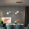 Kolye lambaları Nordic Modern Minimalist Uzun Strip Led Asma Lamba Yaratıcı Sihirli Fasulye Oturma Odası Restoran Bar Demir Sanat Işıkları