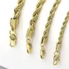 Mens 14k gul guldpläterad bredd 3 4 5 6mm French Rope Link Chain Necklace299Z