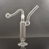Partihandel 15 cm glasoljebrännare rör thck hårt vatten dab rigg tobaks bong rör för rökning med 10 mm manlig skål med basstativ bj