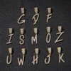 A-Z Brush-teckensnitt bokstäver halsband hänge med 24 tum repkedja kubik zirkonium full is ut för män hiphop smycken269e