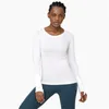 LL-88 Dames Yoga T-shirt Dames T-shirt Hoog elastisch Ademend Hardloopshirt Sneldrogend Naadloos Korte mouw Sport Fietsen Fitnesskleding yoga