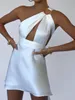 Kleider Fantoye sexy hohl aus bandage Frauen Kleid weiß asymmetrisch hohe Taille Mini Kleid Frauen Frühling dünne modische Streetwear 2022