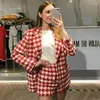 Kadın Suits Kadınlar İlkbahar ve Yaz Gider Tüvit Vintage Ekose Gevşek Tek göğüslü Blazers